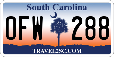 SC license plate OFW288