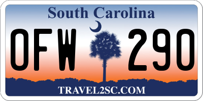 SC license plate OFW290