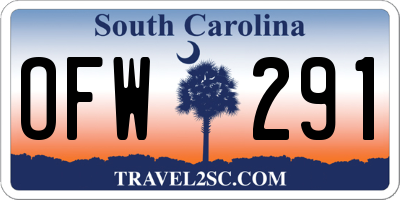 SC license plate OFW291