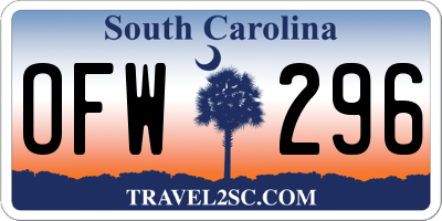 SC license plate OFW296