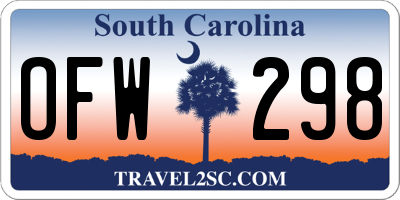 SC license plate OFW298