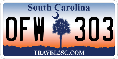 SC license plate OFW303