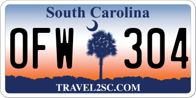 SC license plate OFW304