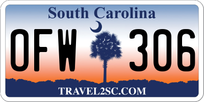 SC license plate OFW306