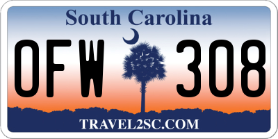 SC license plate OFW308