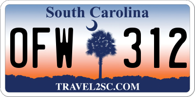 SC license plate OFW312