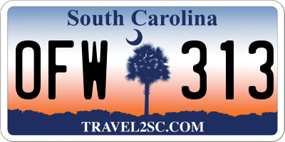 SC license plate OFW313