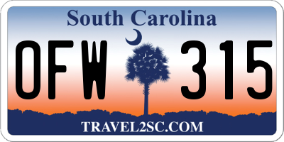 SC license plate OFW315