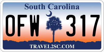 SC license plate OFW317
