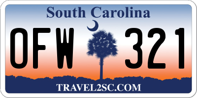 SC license plate OFW321