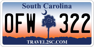 SC license plate OFW322