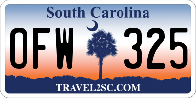 SC license plate OFW325