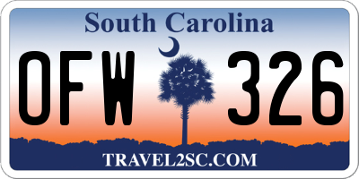 SC license plate OFW326