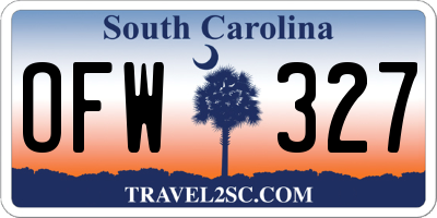 SC license plate OFW327