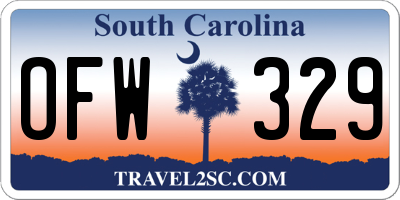 SC license plate OFW329