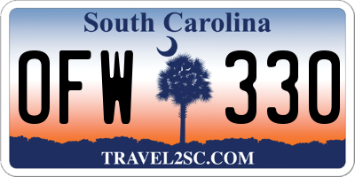 SC license plate OFW330