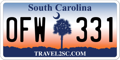 SC license plate OFW331