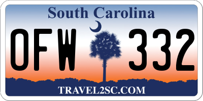 SC license plate OFW332