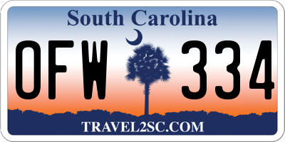 SC license plate OFW334