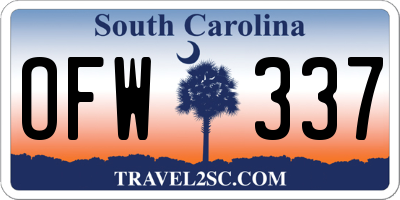 SC license plate OFW337