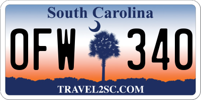 SC license plate OFW340