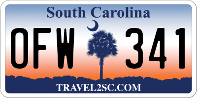 SC license plate OFW341