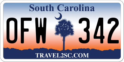 SC license plate OFW342