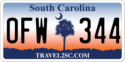 SC license plate OFW344