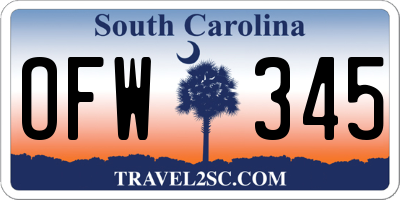SC license plate OFW345