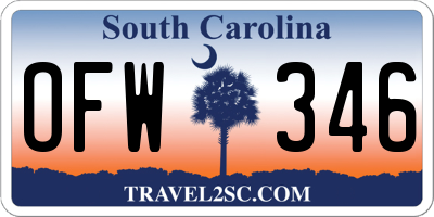 SC license plate OFW346