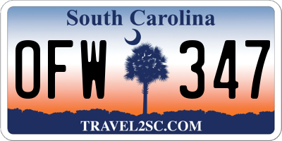 SC license plate OFW347