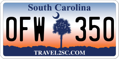 SC license plate OFW350