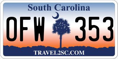 SC license plate OFW353
