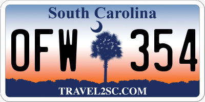 SC license plate OFW354