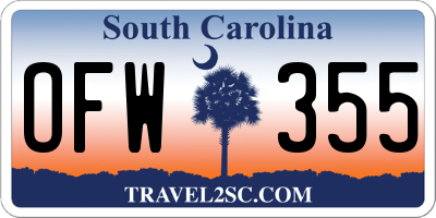 SC license plate OFW355