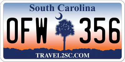SC license plate OFW356