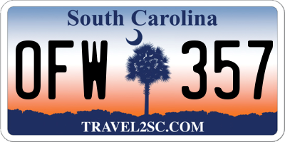 SC license plate OFW357