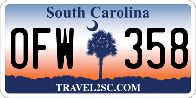 SC license plate OFW358