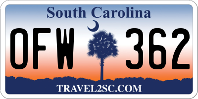 SC license plate OFW362