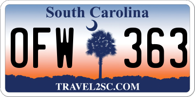 SC license plate OFW363