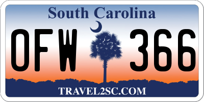 SC license plate OFW366