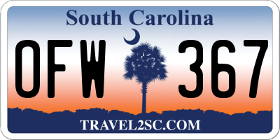 SC license plate OFW367