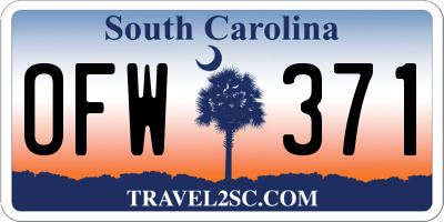 SC license plate OFW371