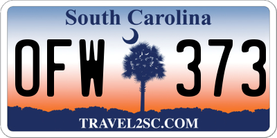 SC license plate OFW373