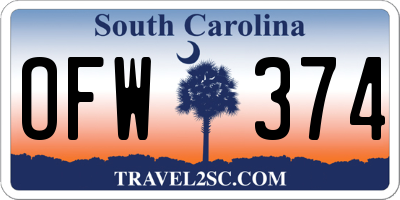 SC license plate OFW374