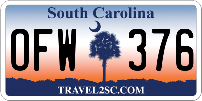 SC license plate OFW376