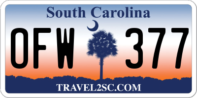 SC license plate OFW377