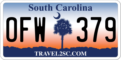 SC license plate OFW379