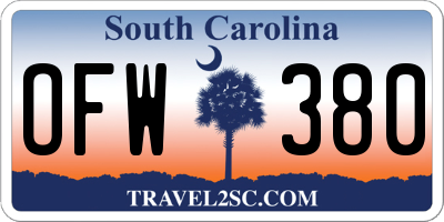 SC license plate OFW380