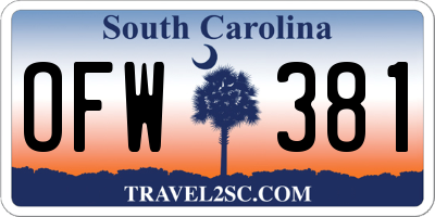 SC license plate OFW381